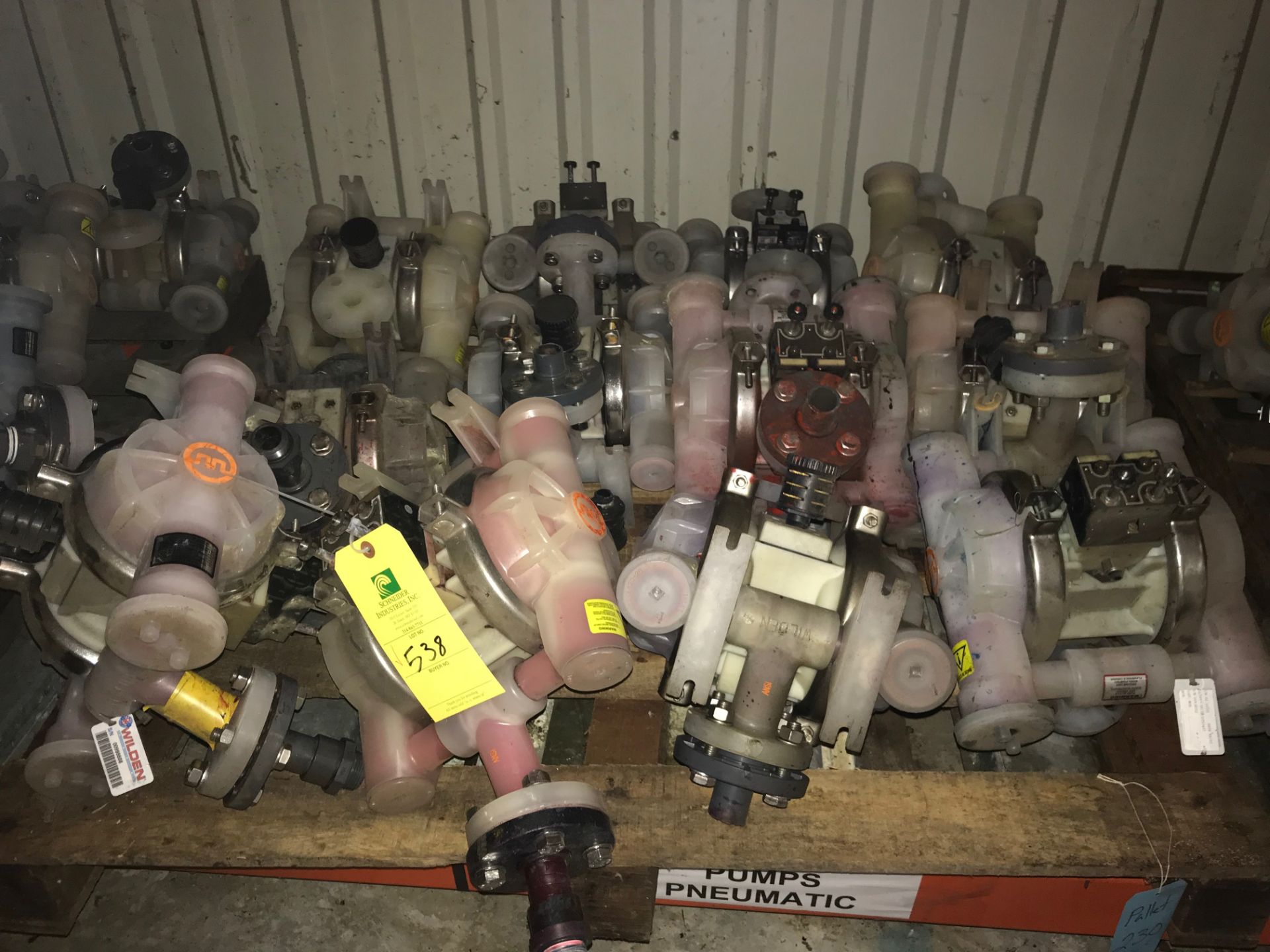 Pallet of (12) Diaphragm Pumps, Rigging Fee For This Item Is $30