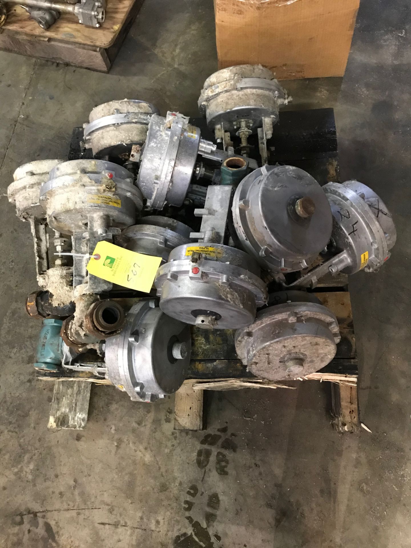 Pallet of (10) Pneumatic Valves, Rigging Fee For This Item Is $30