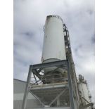 60-Degree cone bottom silo with bin activators for dry/powdered materials; nominal 50-ton capacity