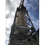 60-degree cone bottom silos with bin activators for dry/powdered materials; nominal 50-ton capacity