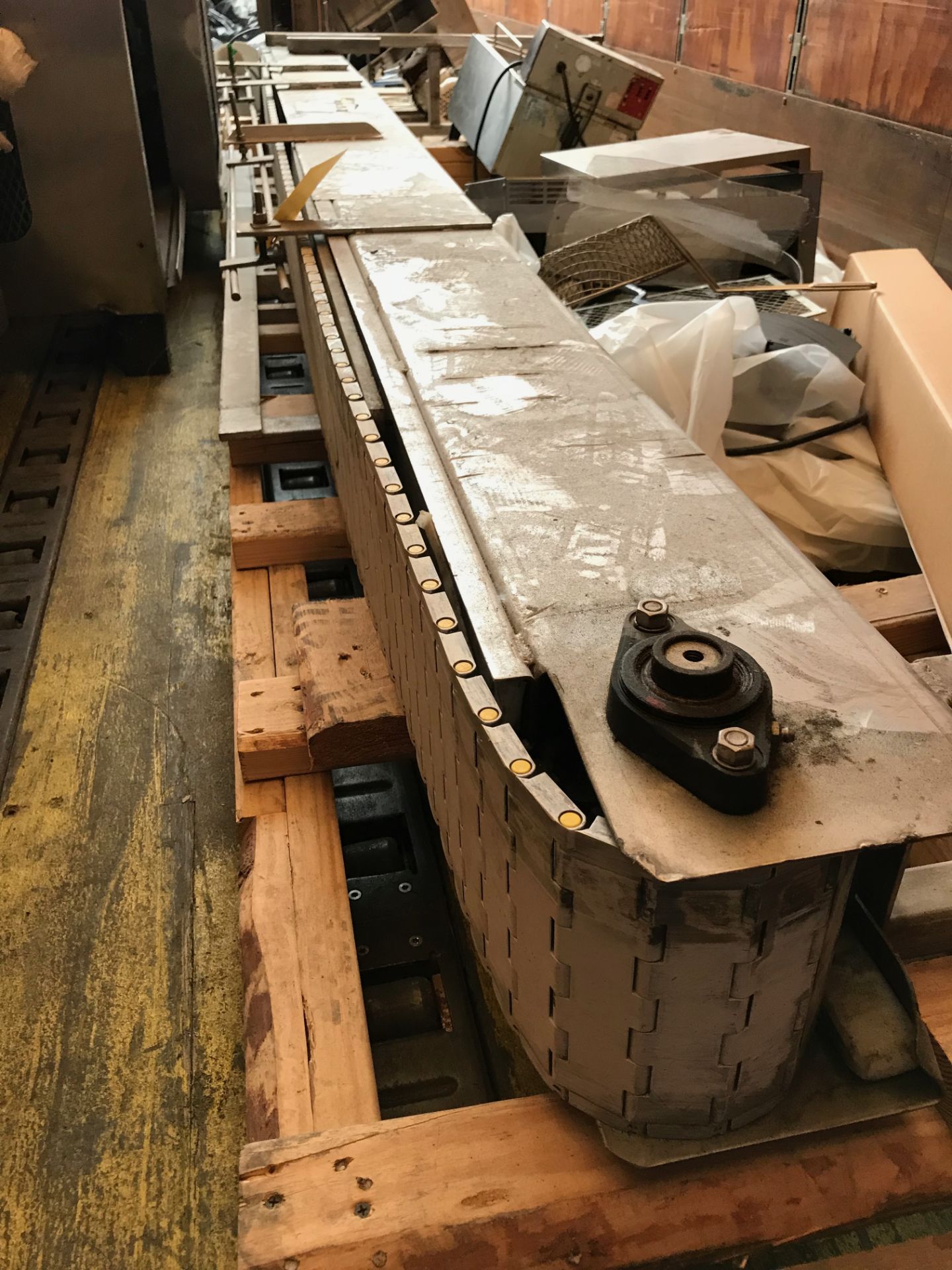 Conveyor, 11' Long x 7.5" Wide, Plastic Belt, Stainless Steel Frame, Rigging Fee $500
