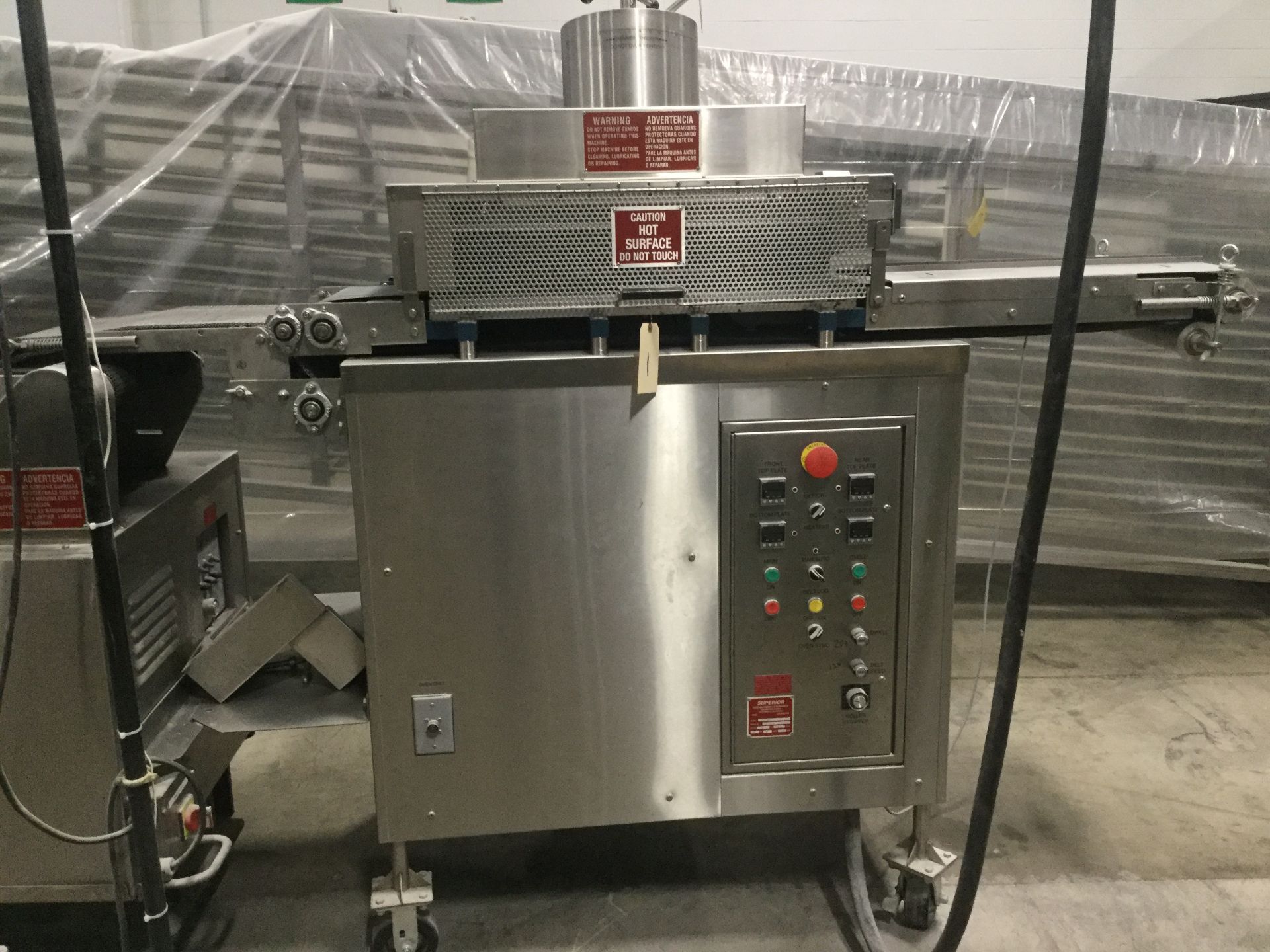 Complete Superior Corn/Flour Combo Tortilla Mini-Line, Consisting of Pre Sheeter, Press, Oven, and C - Image 2 of 10