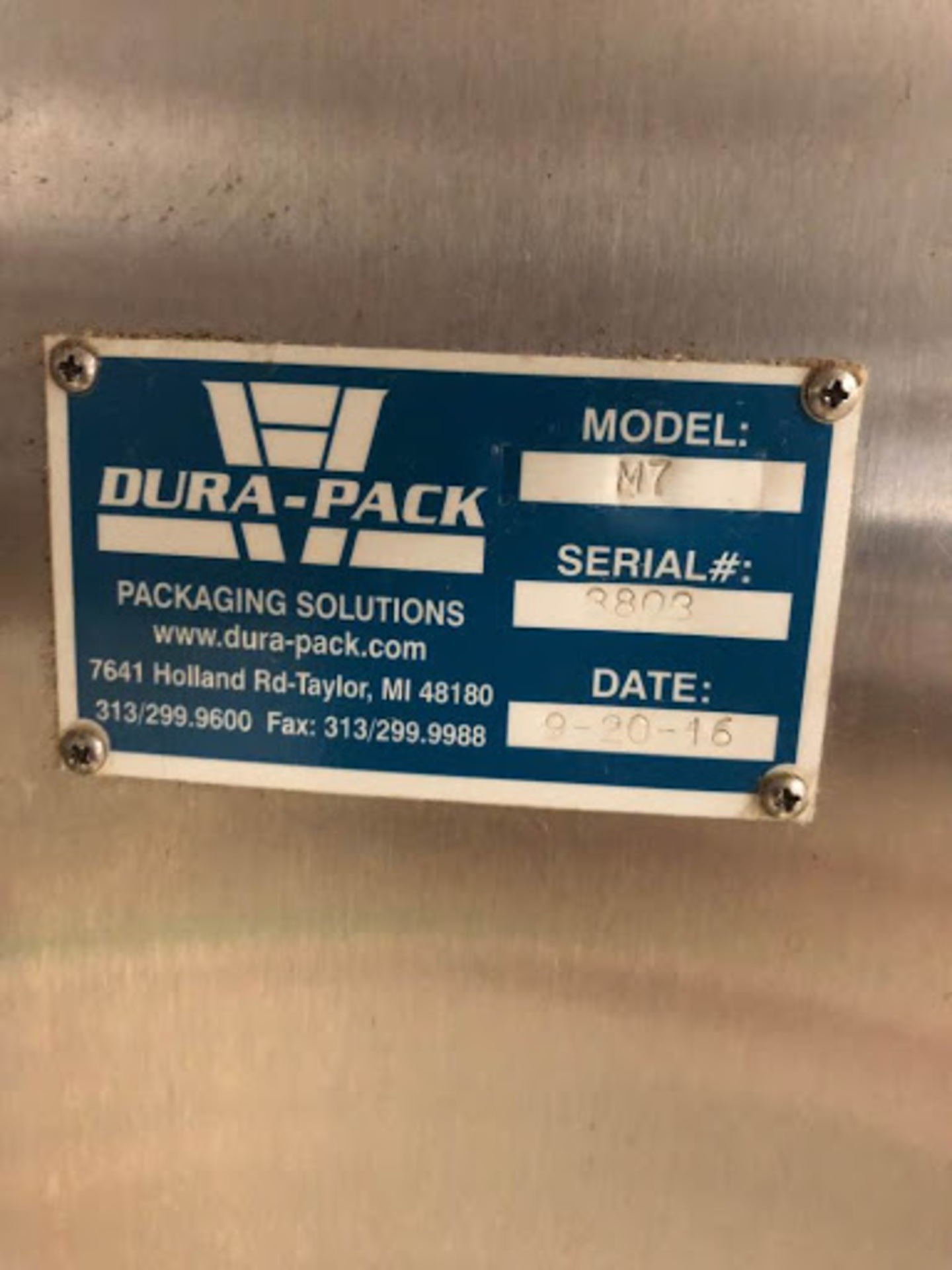 Dura-Pack Automated Pouch Bagger, Model# M7, Year 2016, Electrical: 120 and 220 VAC, 3 Phase, 60 HZ, - Image 3 of 4