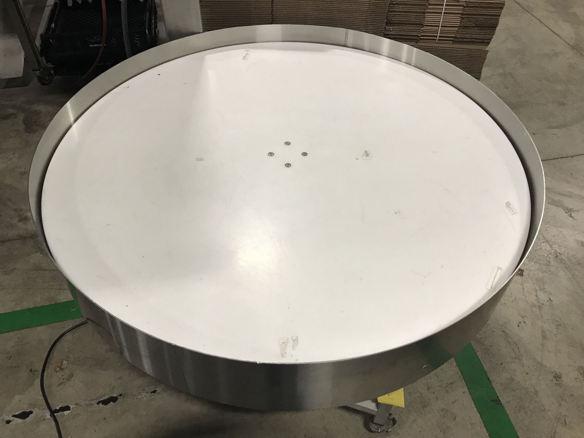 Rotary Sorting Table, 60" Diameter, 3/4" Thick White UHMW, Motor 230/460 VAC, 20 RPM Variable Speed - Image 2 of 2