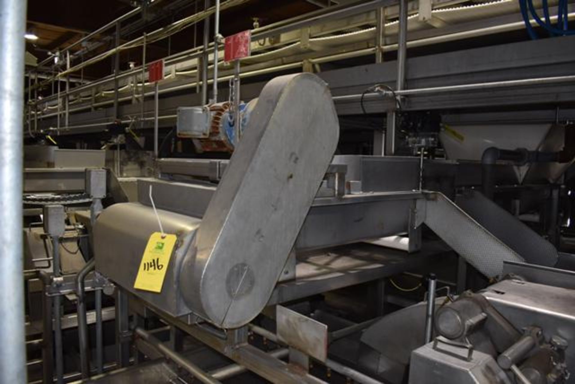 Motorized Belt Conveyor, 18" W x 11' L, SS Hopper/Flowmax Size 60 Flow Gate, RIGGING FEE: $500 - Image 2 of 3