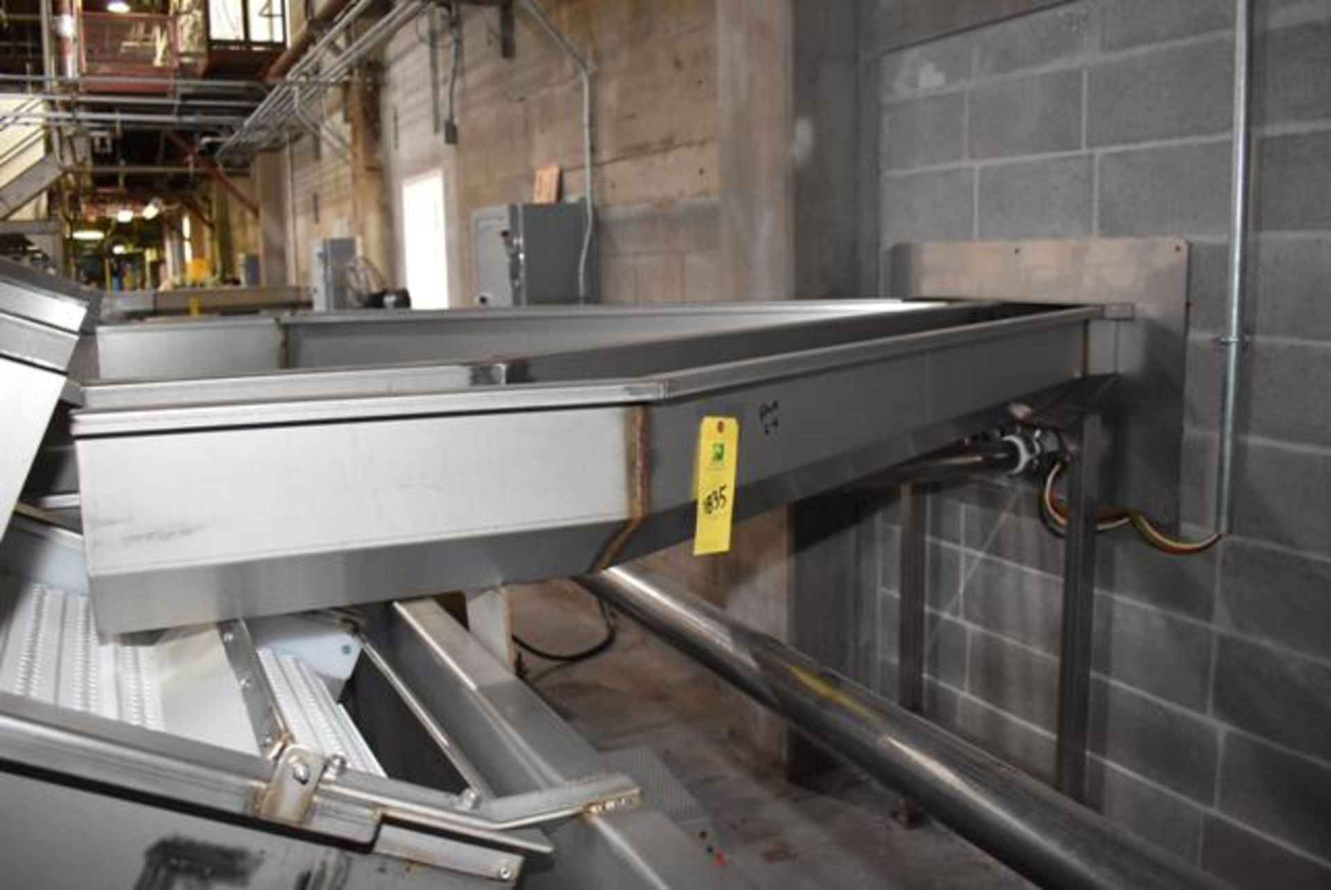 Line #4 - Cherry, Stainless Steel Flume, 12' Top x 5" Bottom x 9" Deep, RIGGING FEE: $300 - Image 2 of 3