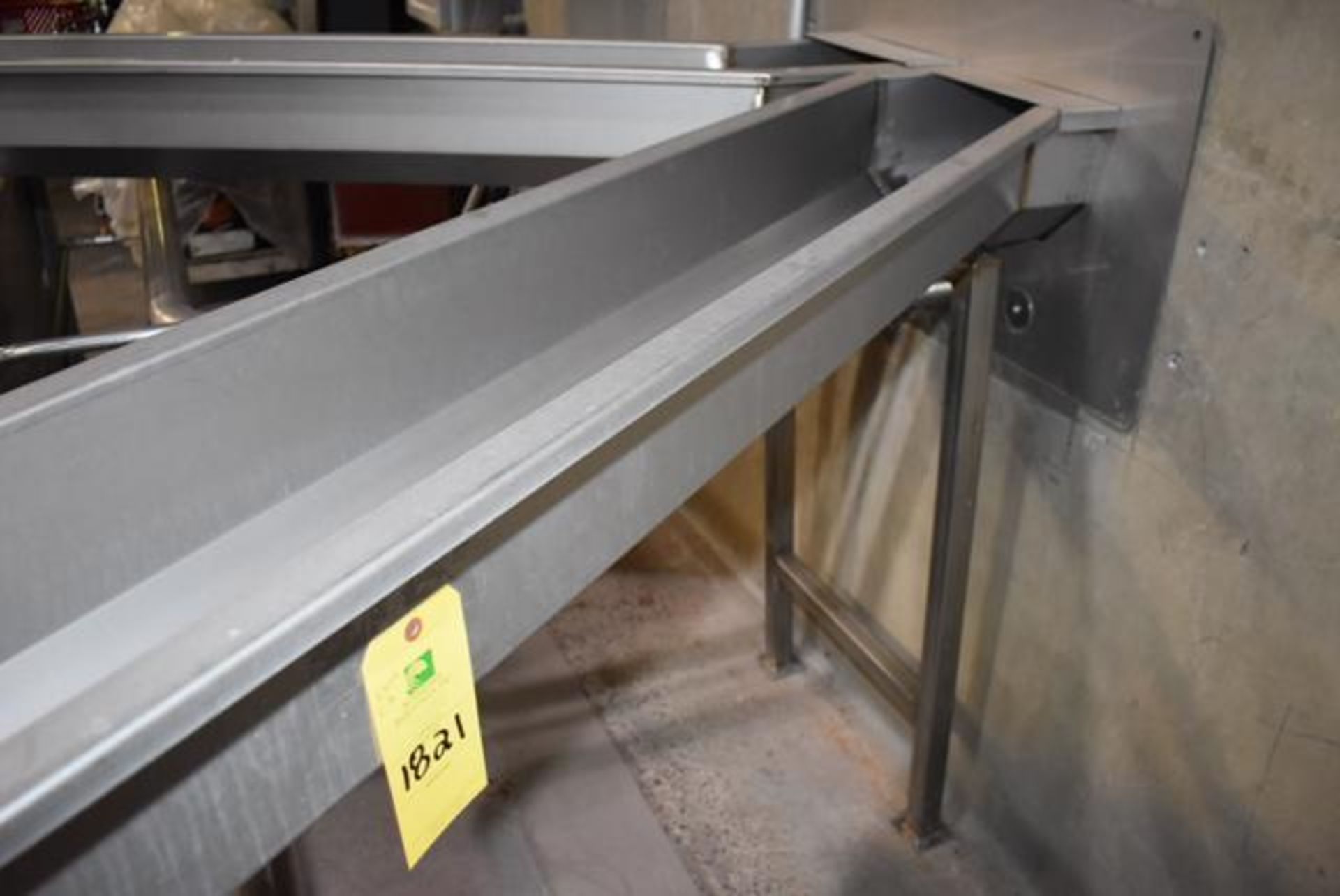Line #2 - Cherry, Stainless Steel Flume, 12' Top x 5" Bottom x 9" Deep, RIGGING FEE: $300