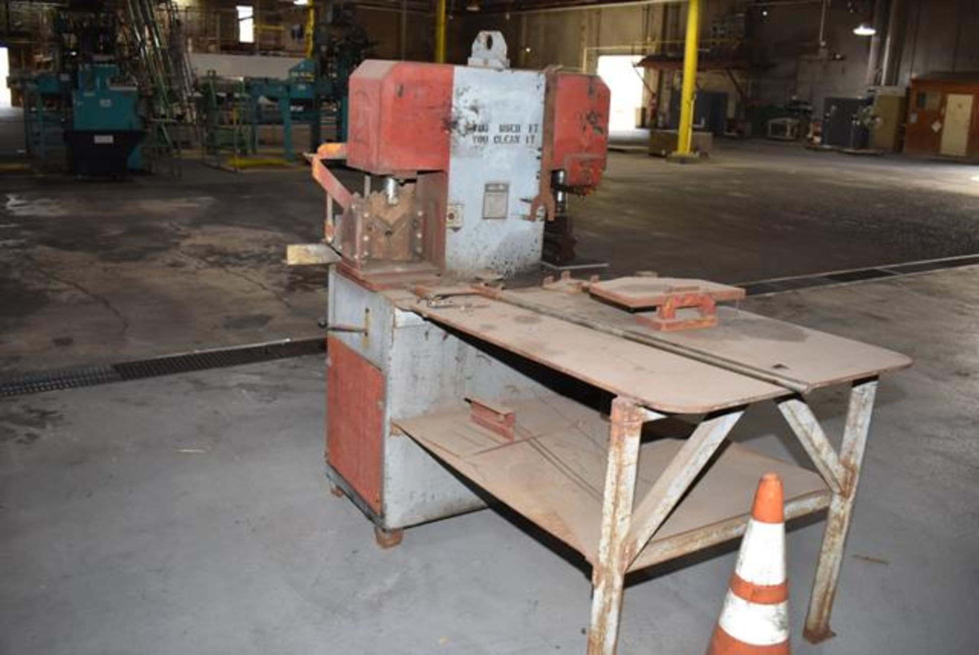 Springwater Model 30/30 Ironworker, Rated 30 Ton Punch, Press Brake Tooling, Steel Table - Image 2 of 3