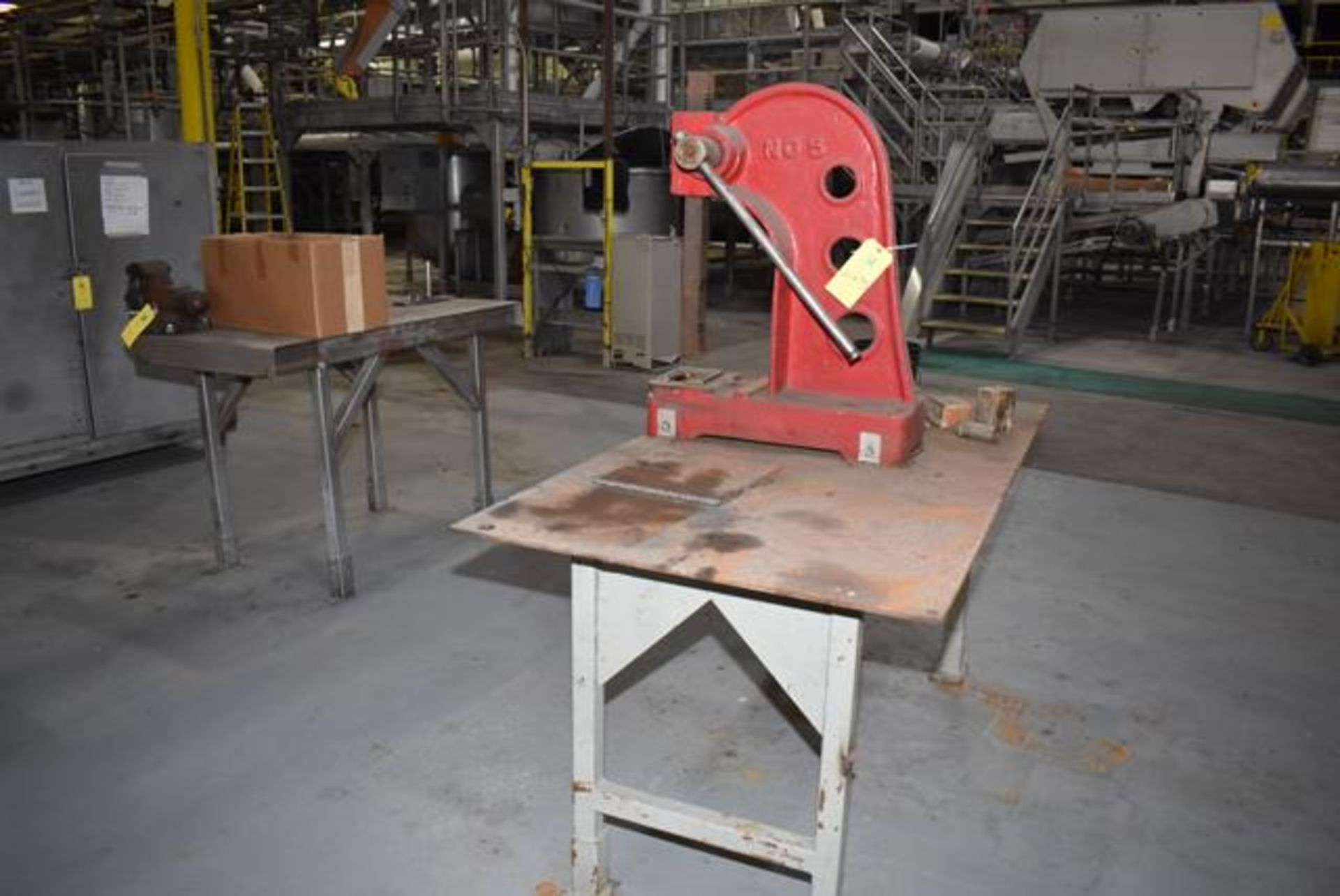 Arbor Press #5 - Red, Mounted on Steel Table, RIGGING FEE: $150