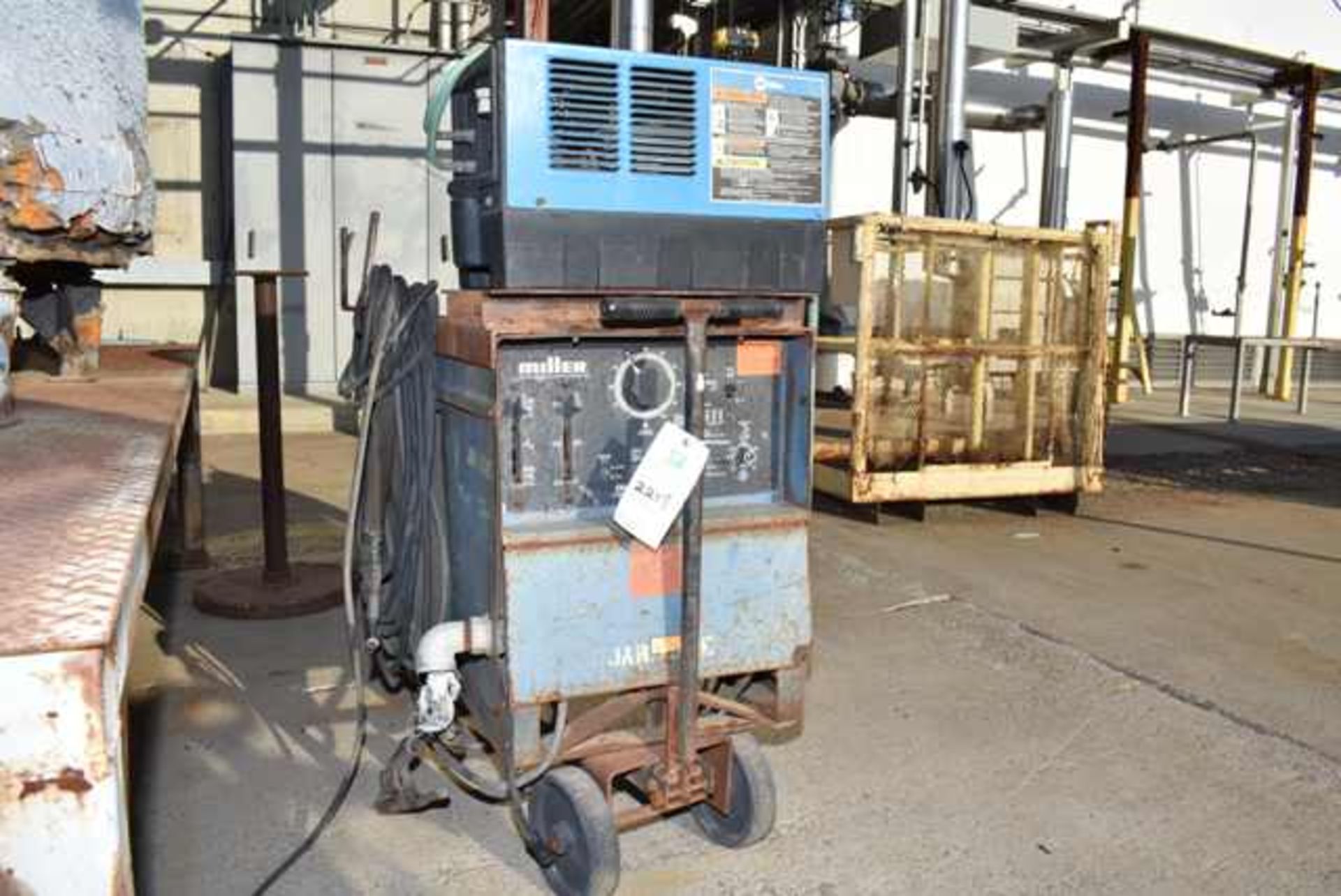 Miller Model #Dialarc HF Welder, SN JC591013, Includes Miller Coolmate 3 Cooler, 4-Wheel Base