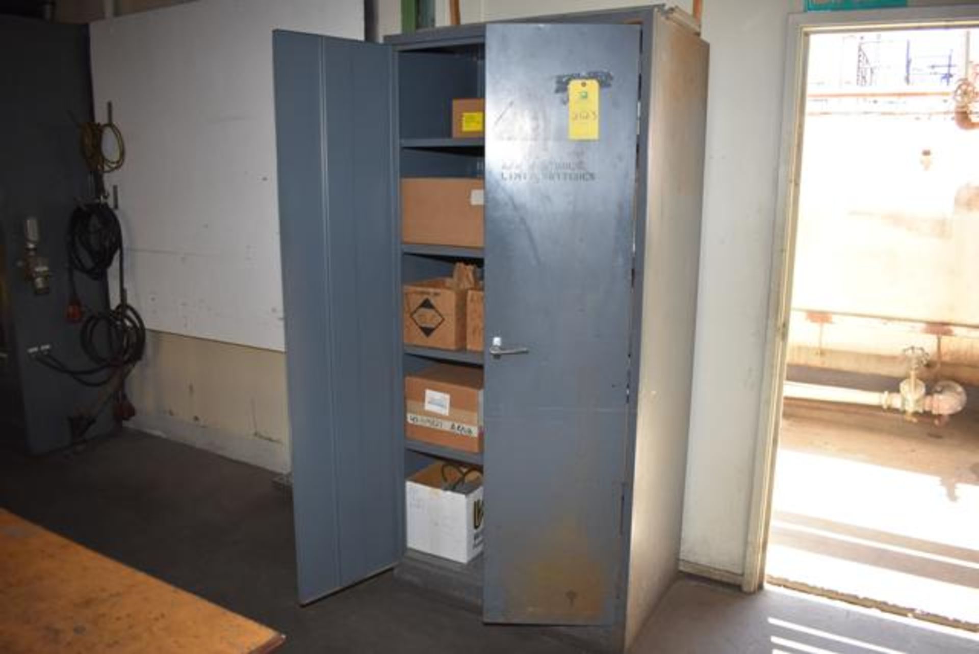 2-Door Cabinet w/Contents, Electrical Supplies, Starters, Square D Components, RIGGING FEE: $100