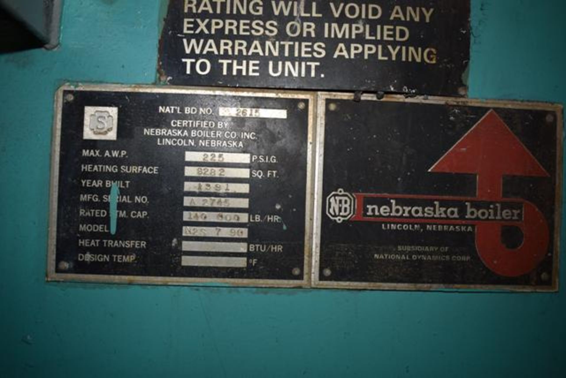 Todd Combustion/Nebraska Model N2S-7-90 Natural Gas Steam Boiler,, RIGGING FEE: $25,000 - Image 5 of 5