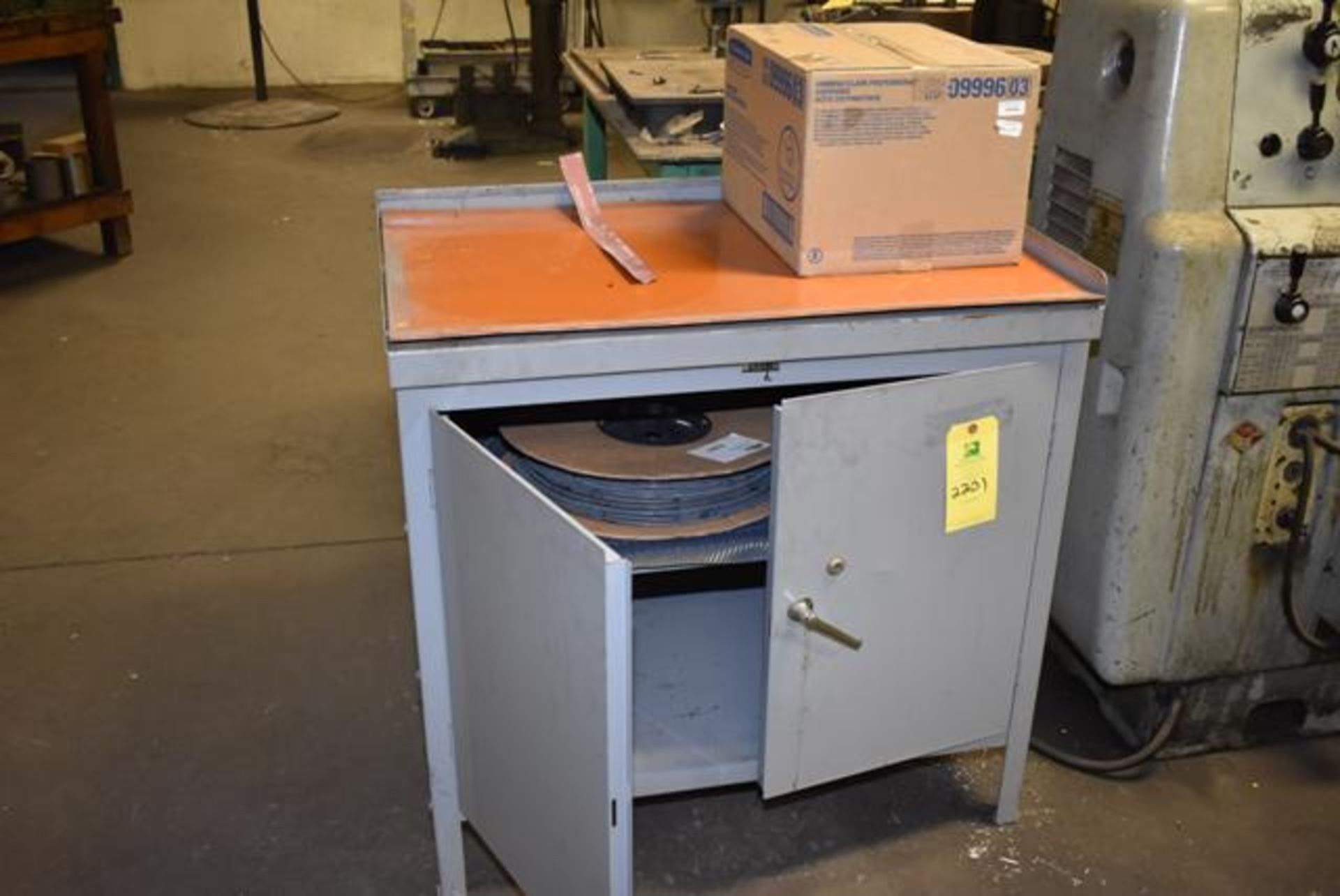 2-Door Cabinet, Steel Table w/Contents, RIGGING FEE: $45