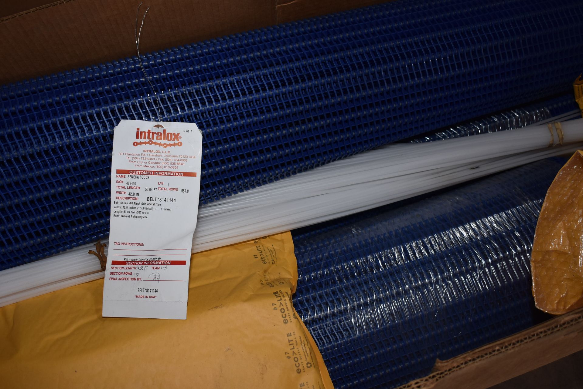 (1) Box Intralox Conveyor Belting Series 900 Flush Grid, 42" Wide Belt x 50' Length, (1) Skid - Image 2 of 2