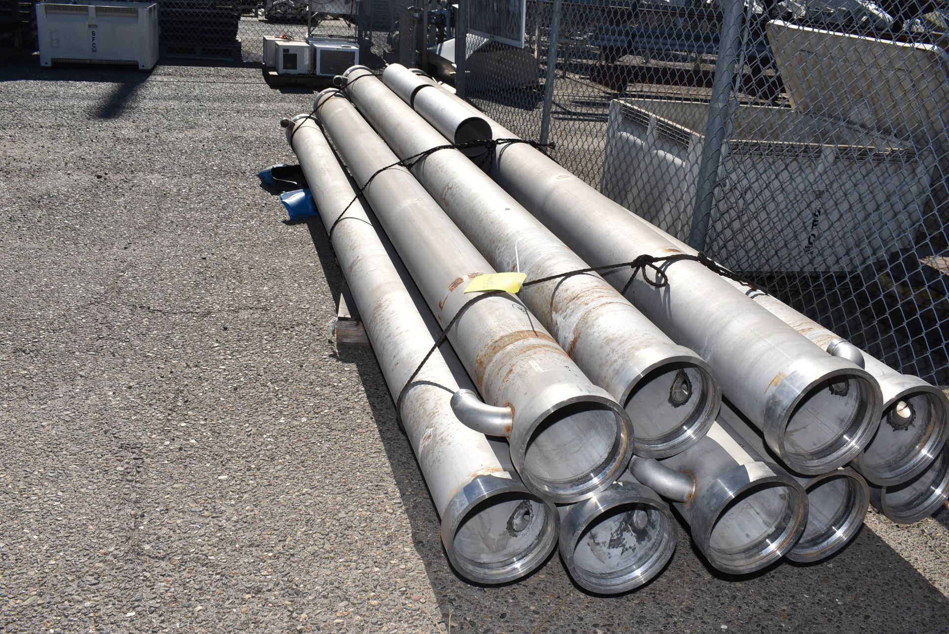 (9) Stainless Steel Tubes, 8" Diameter x 14 ' Length, RIGGING FEE: $350