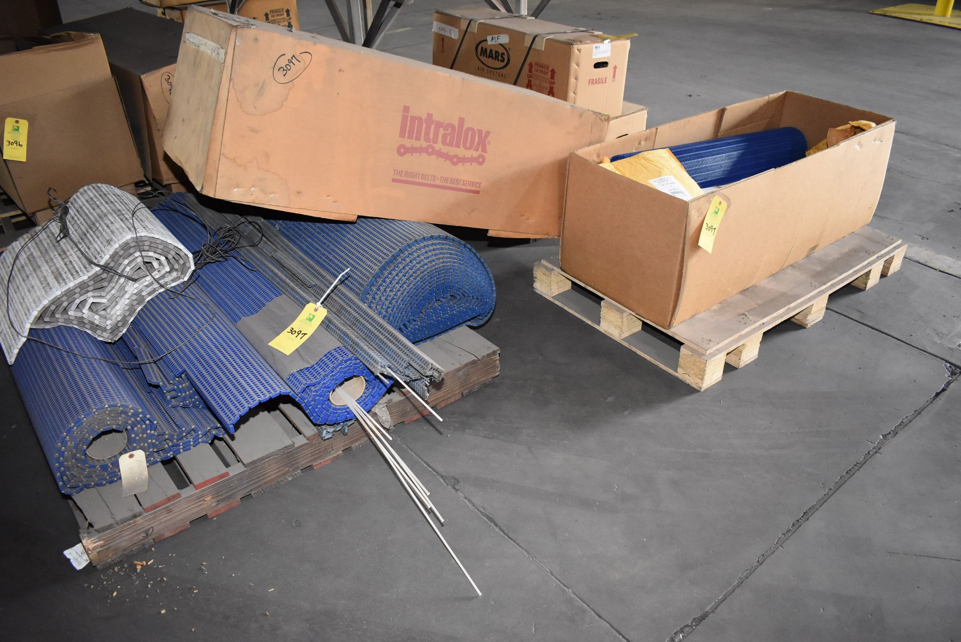 (1) Box Intralox Conveyor Belting Series 900 Flush Grid, 42" Wide Belt x 50' Length, (1) Skid