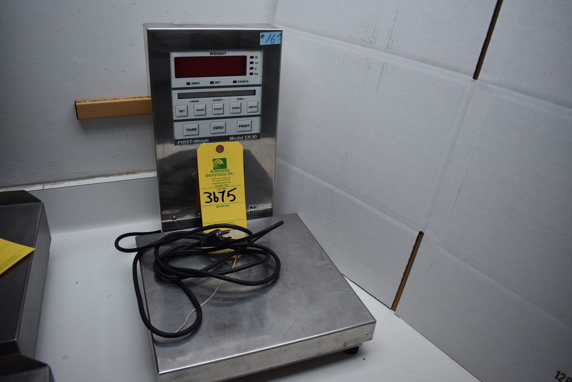 First Weigh Model #CK10-1203 Digital Bench Scale, RIGGING FEE: $15