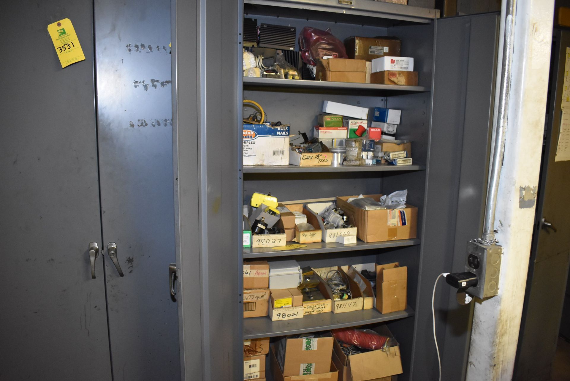 2-Door Steel Cabinet w/Palletizer, Parts & Components - Assorted, RIGGING FEE: $100 - Image 2 of 2