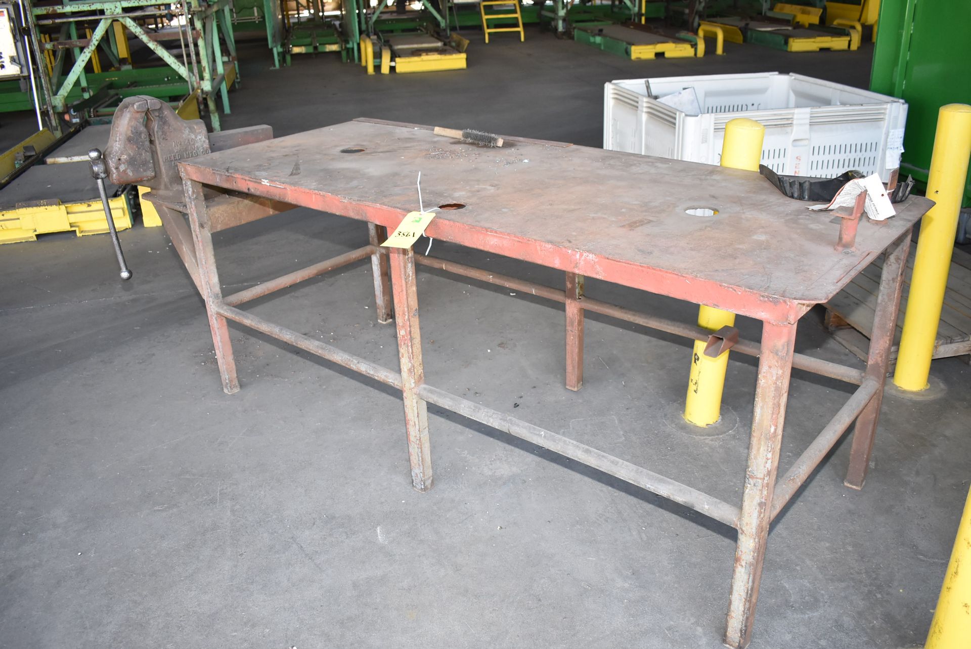 Steel Welding Table, 86" x 34" w/Vise, RIGGING FEE: $75