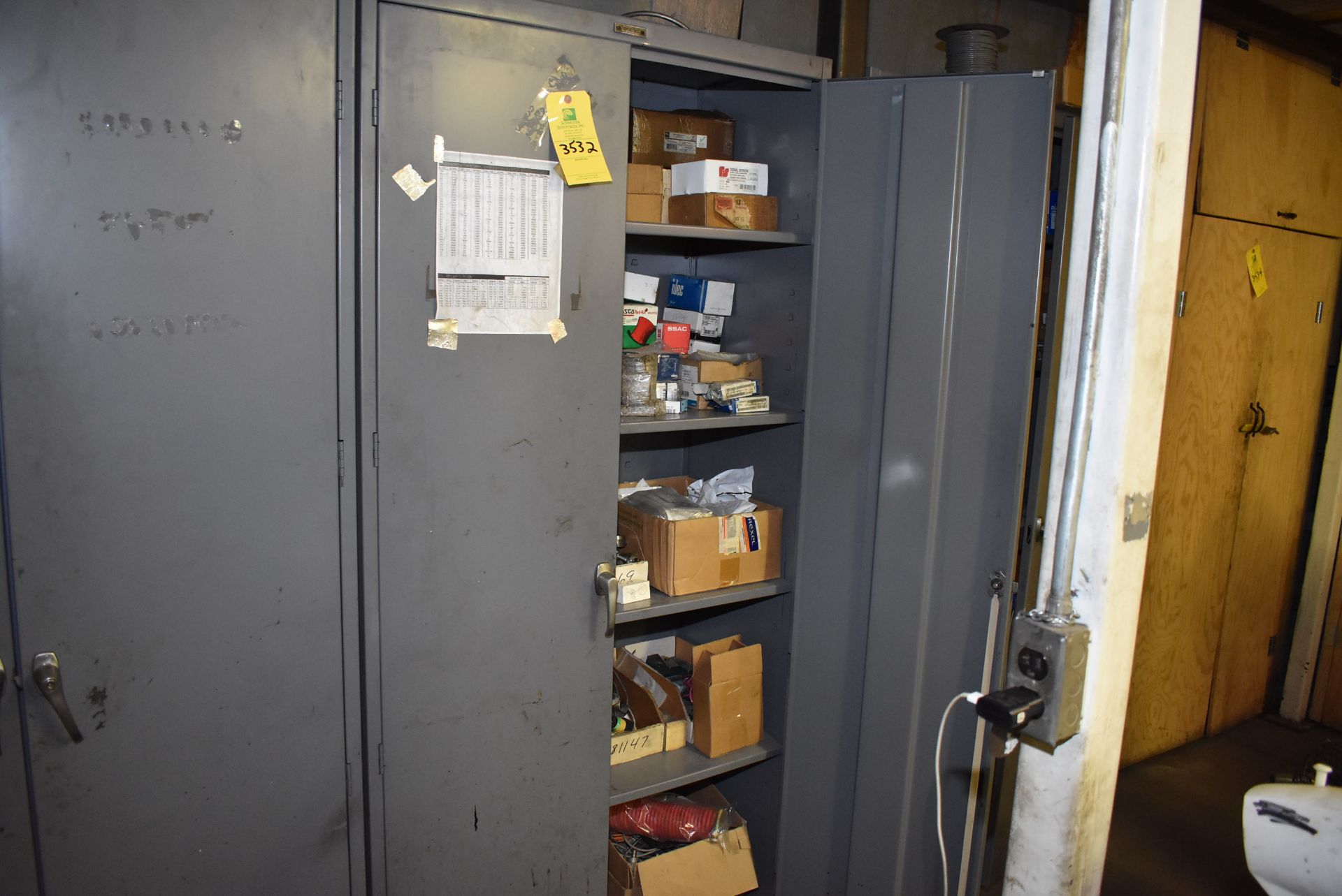 2-Door Steel Cabinet w/Palletizer, Parts & Components - Assorted, RIGGING FEE: $100
