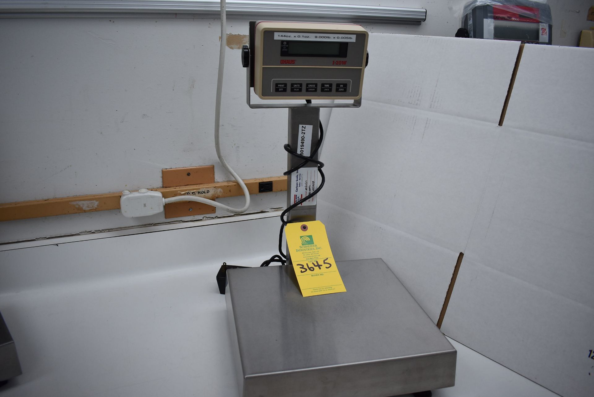 Ohaus Model #I-20W Bench Scale, RIGGING FEE: $15