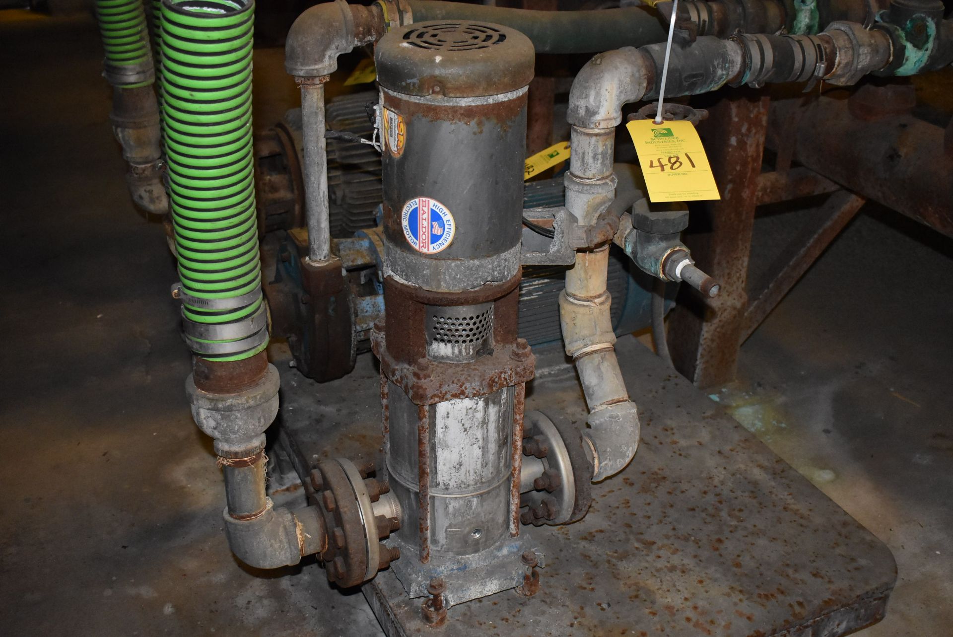 Pump & Baldor Motor, RIGGING FEE: $250