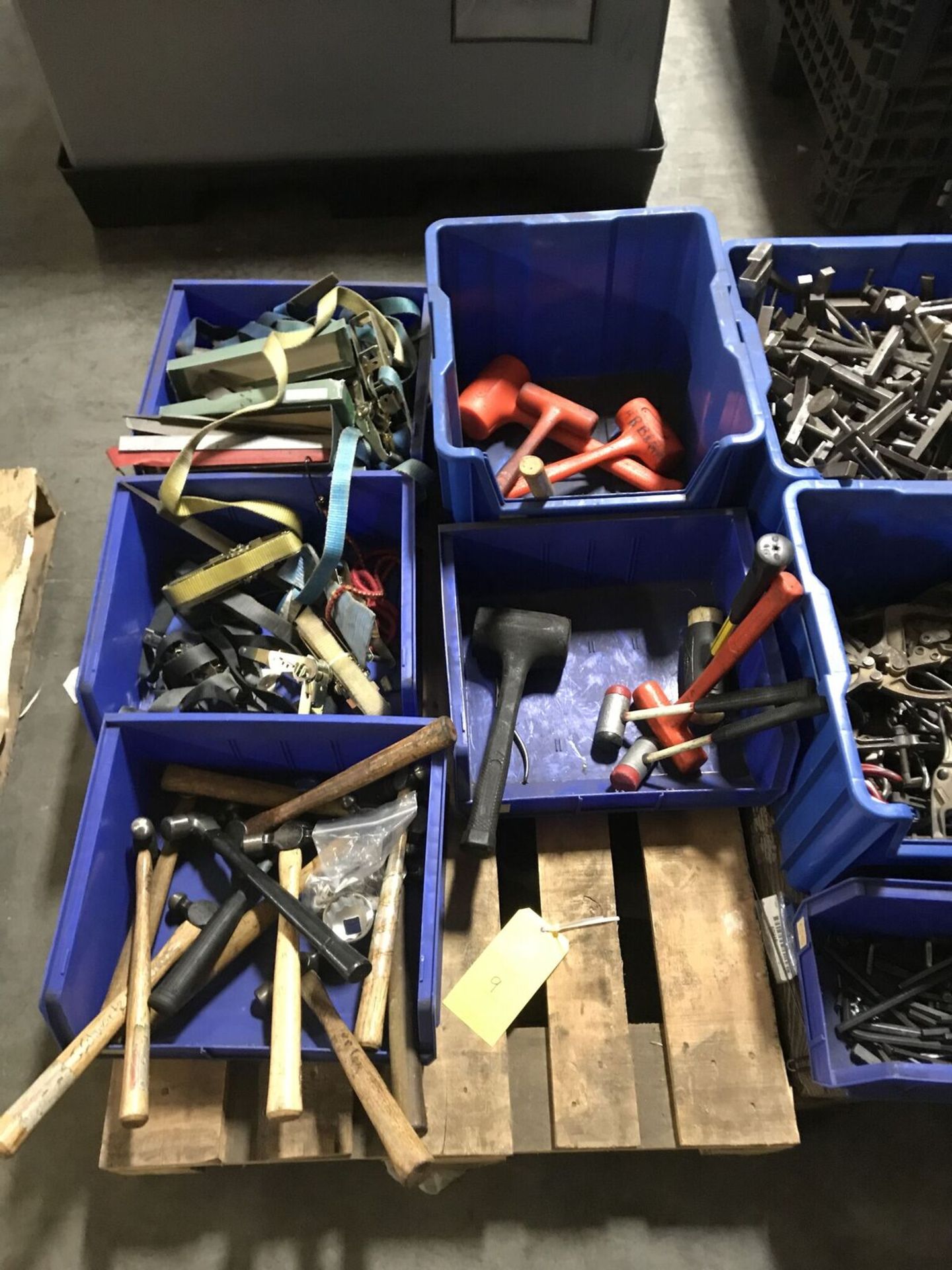 (5) pallets of clamps and shop tools Rigging Fee $20