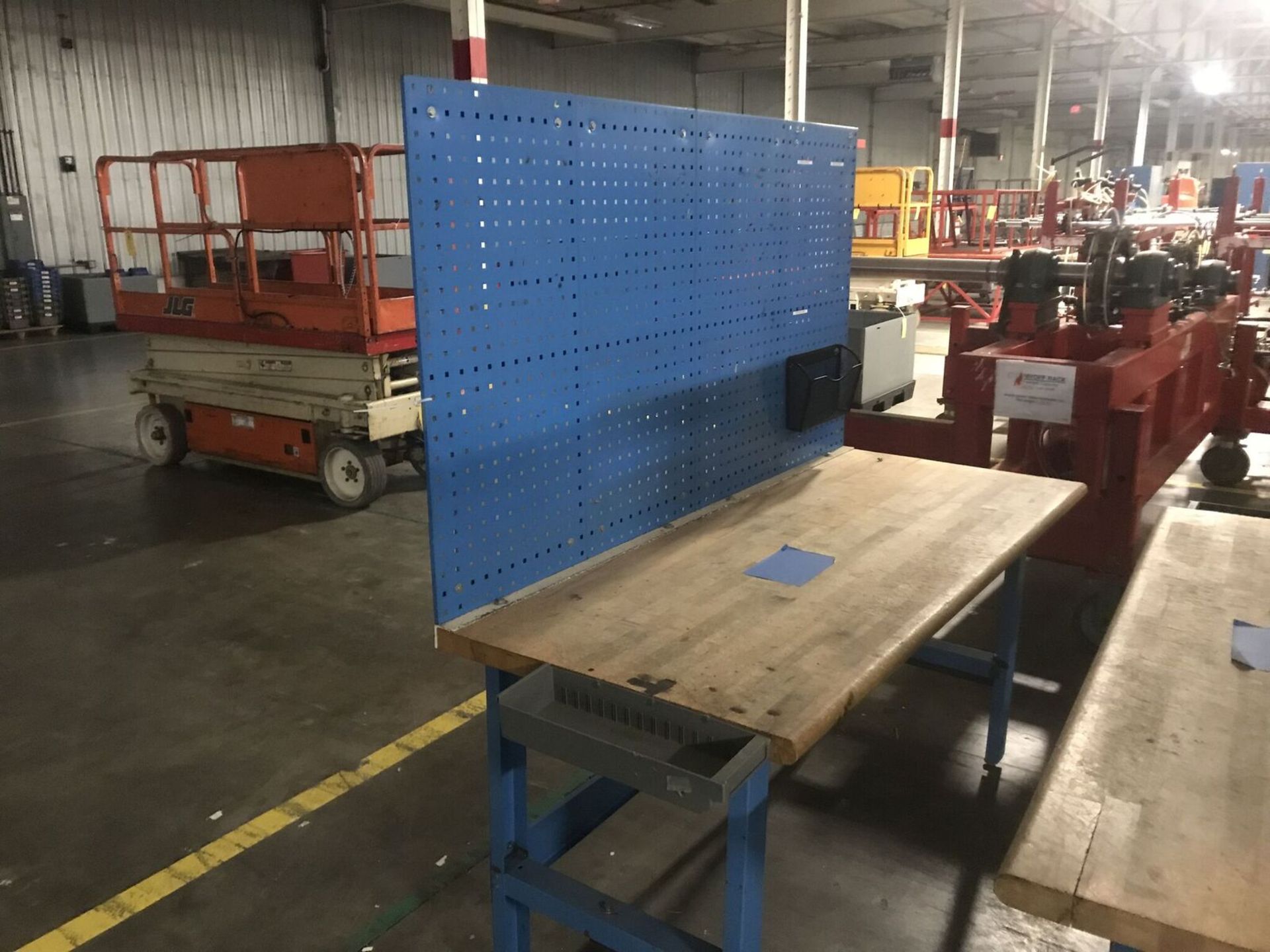 Blue Work Bench Approx. 6ft. Long, Rigging Fee $20