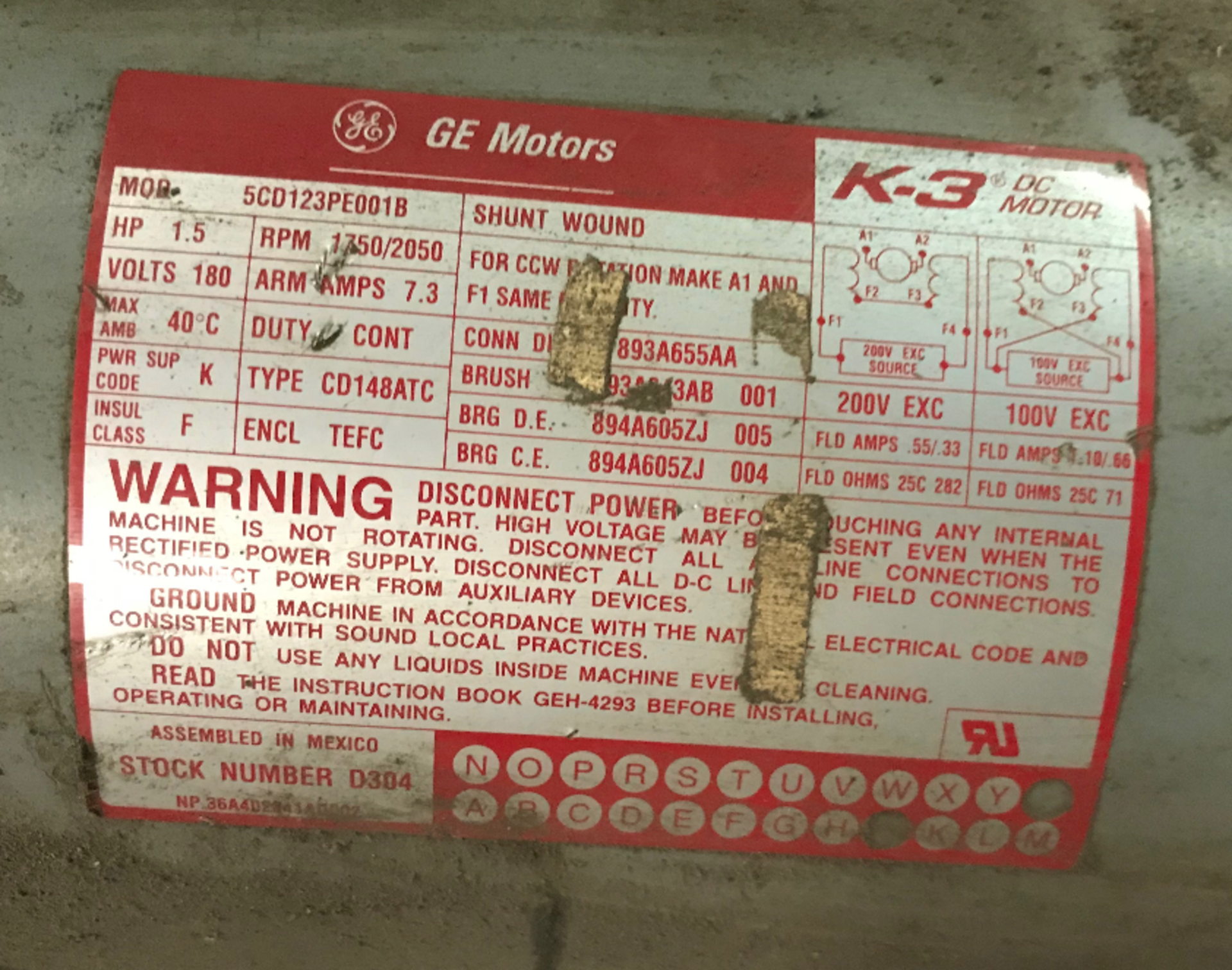 Pallet of (2) Motors, (1) Pump and Miscellaneous Parts: GE Motor, 1.5 HP, 180 Volts, 1750/2050 - Image 3 of 5