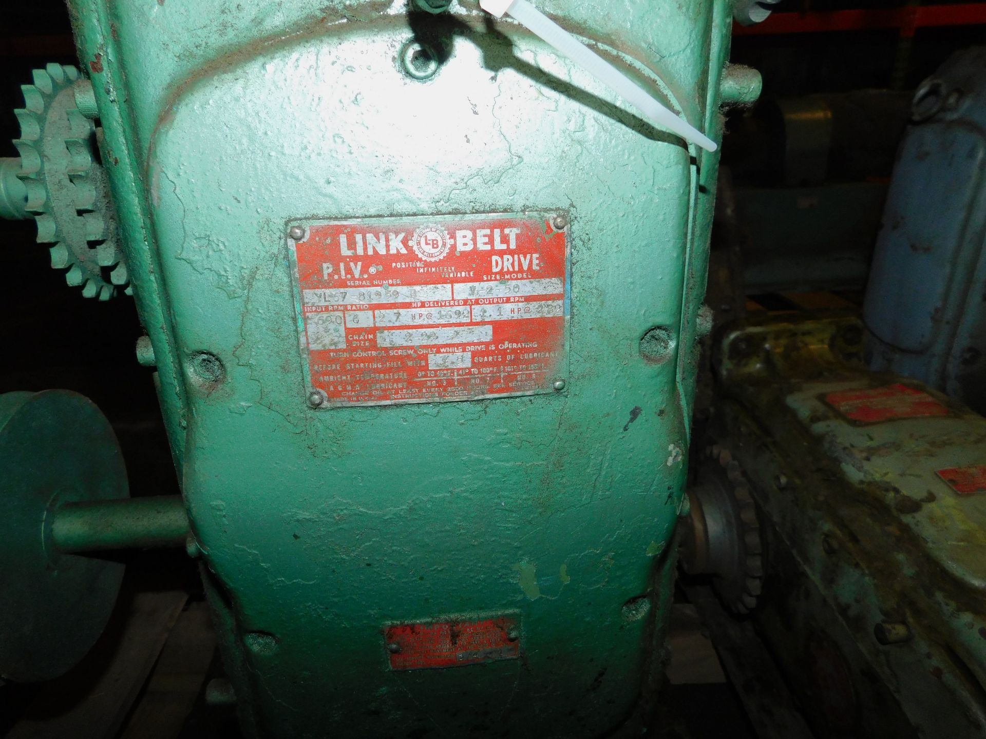 PIV Link Belt motor drives, Qty 6, 3 without plates, 1 Link belt with 2.7 Hp, 1692 RPM, 1 Link - Image 12 of 13