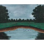 Bombois, Camille (Veneray-les-Laumes 1883–1970 Paris) Teichlandschaft. Öl auf Leinwand. Unten