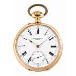 Patek Philippe Runde, mechanische Herrentaschenuhr 1894 mit Handaufzug in 750 Roségoldgehäuse ca. 70