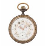 Magnien & Cie. Horlogerie Militaire Runde, mechanische Taschenuhr um 1895 mit Handaufzug in