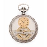 Mobilis Courvoisier Runde, mechanische Taschenuhr um 1905 mit Handaufzug in mit Ornamenten