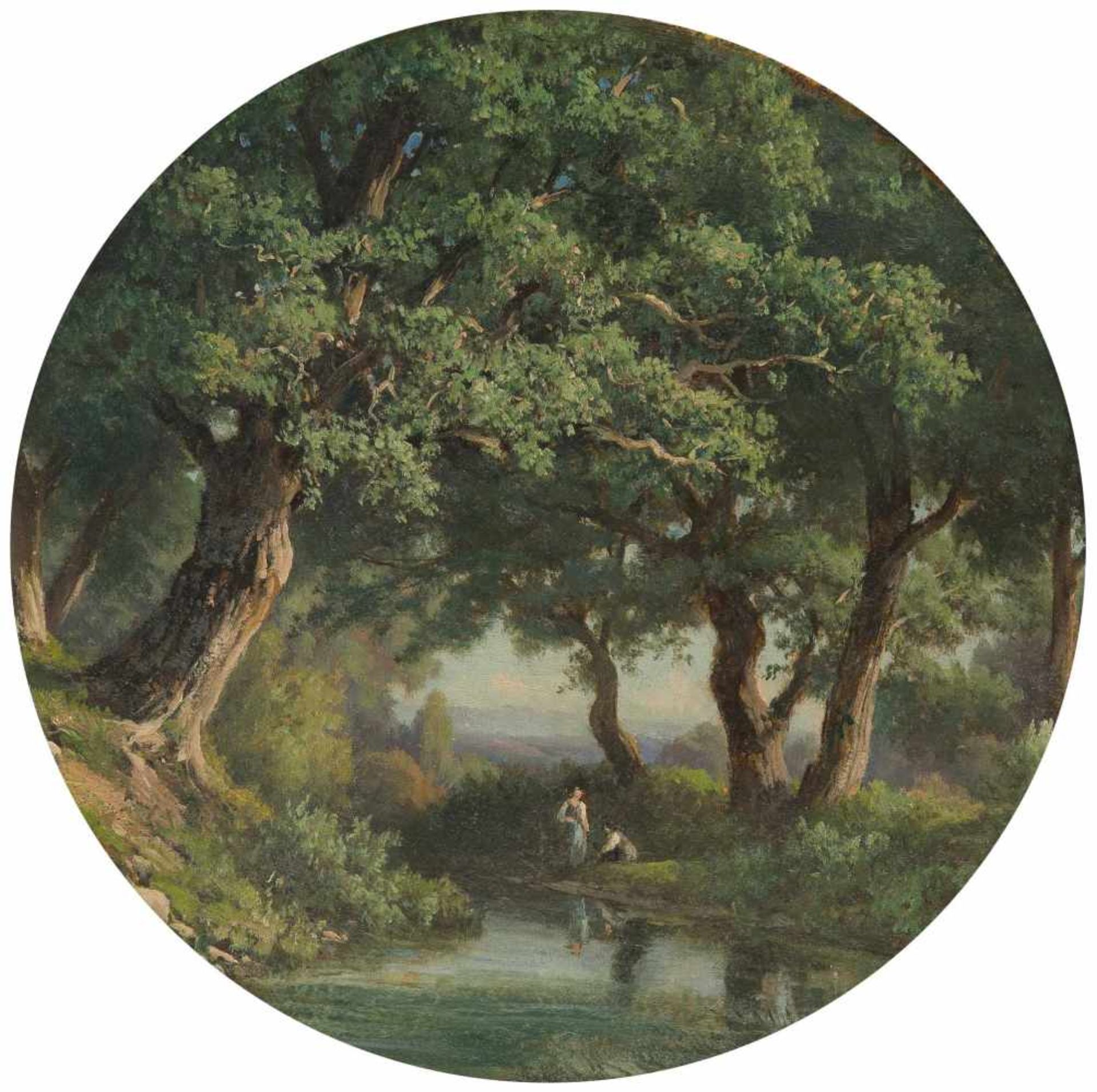 George-Julliard, Jean-Philippe (1818 Genf 1888) Landschaft in der Umgebung von Jussy. Öl auf