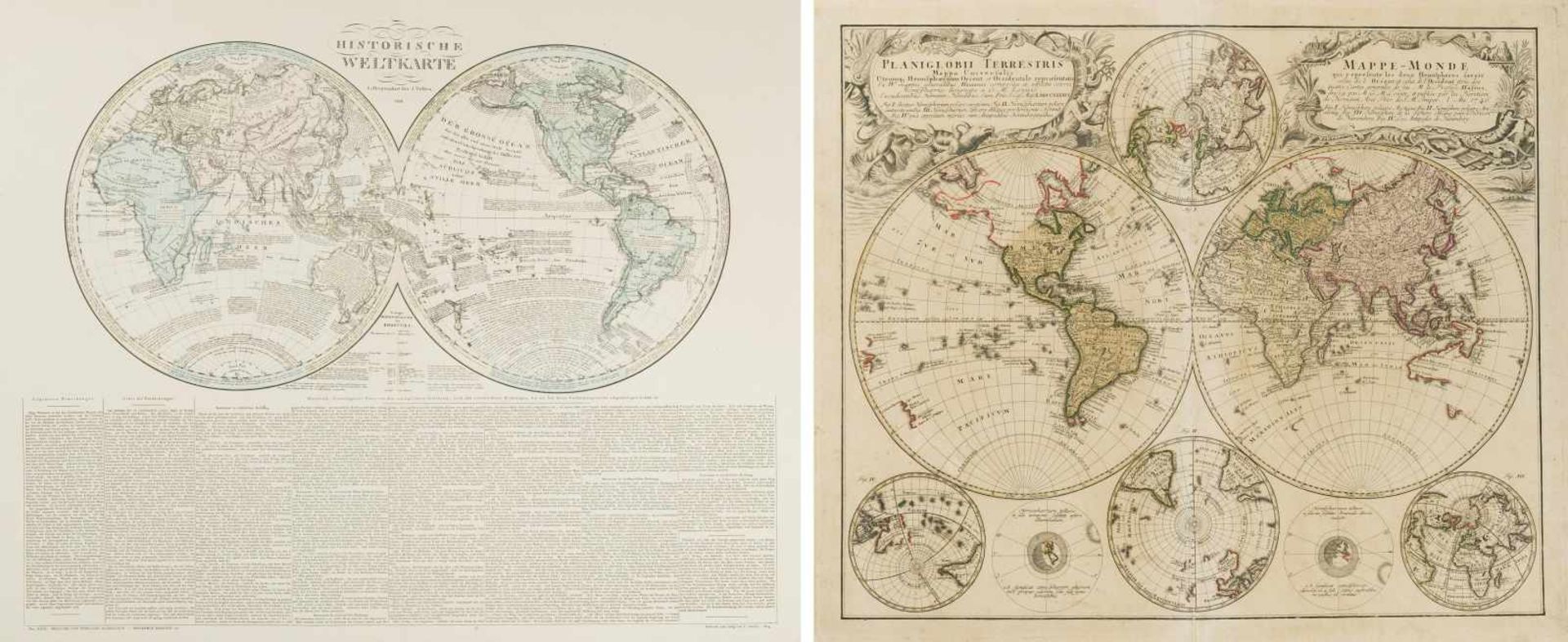 Weltkarte "PLANIGLOBII TERRESTRIS Mappa Universalis Utrumq' Hemisphaerium Orient et Occidentale