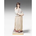 Grosse Figur, Meissen Um 1860/80. Stehende Frau in antikisierender Kleidung. Modell wohl von