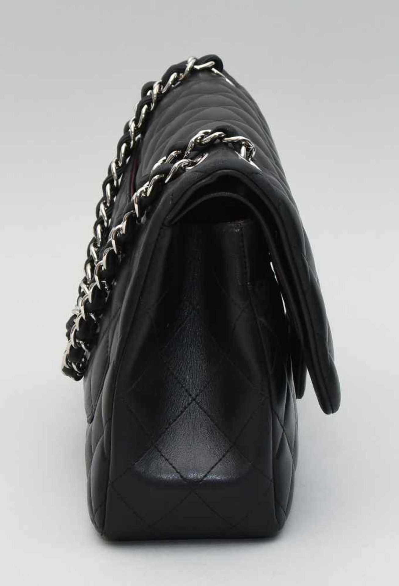 Chanel, Handtasche "Timeless" Jumbo Aus schwarzem Leder mit gestepptem Rautenmuster. - Bild 10 aus 13