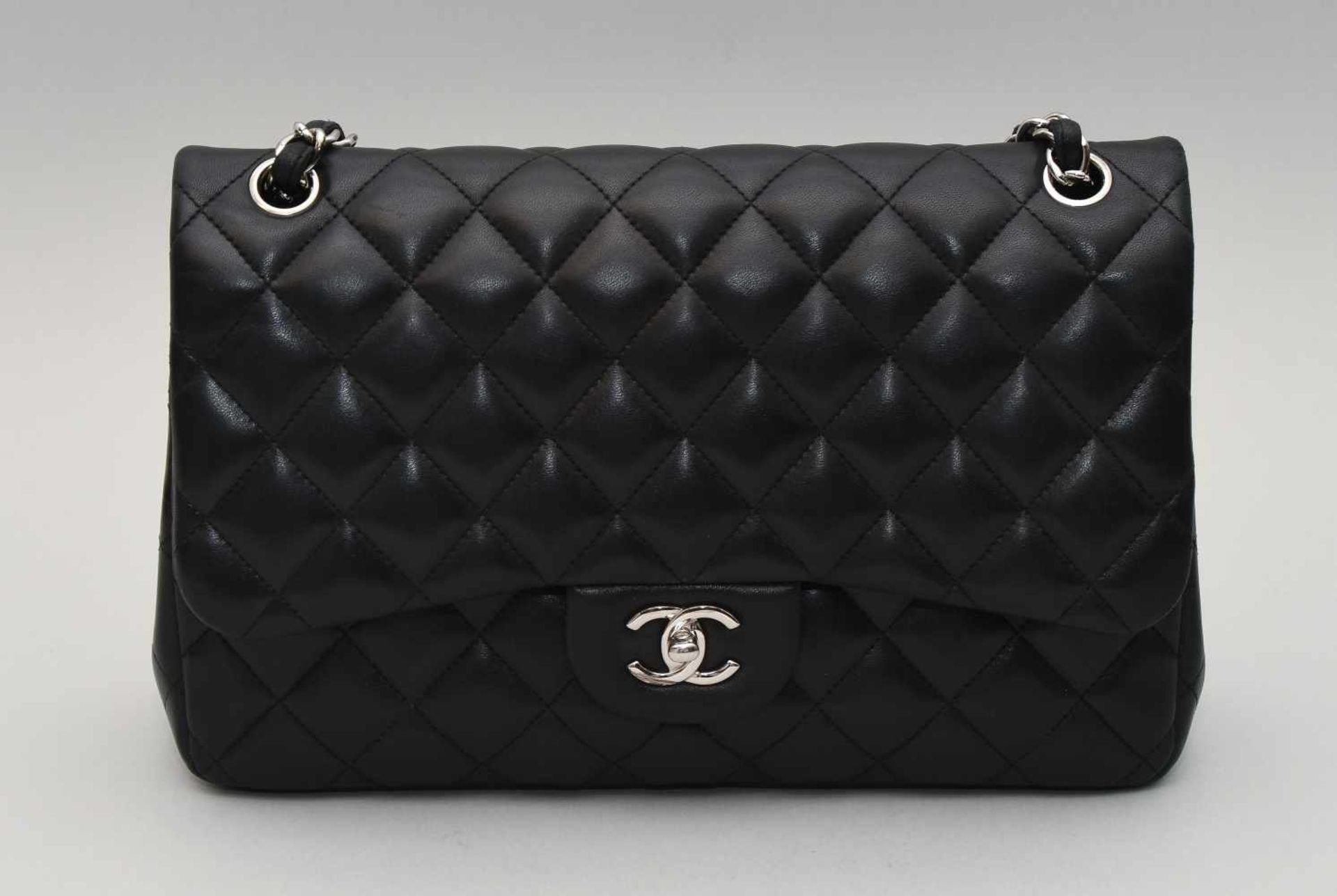 Chanel, Handtasche "Timeless" Jumbo Aus schwarzem Leder mit gestepptem Rautenmuster. - Bild 6 aus 13