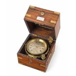 Schiffschronometer, Lewis Woolf Nr.5234 England, 2.Hälfte 18.Jh. Braunes Holzgehäuse mit