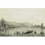 Chapuy, Nicolas-Marie-Jospeh (1790 Paris 1858) "Lac et ville de Zug". Tonlithographie von A.