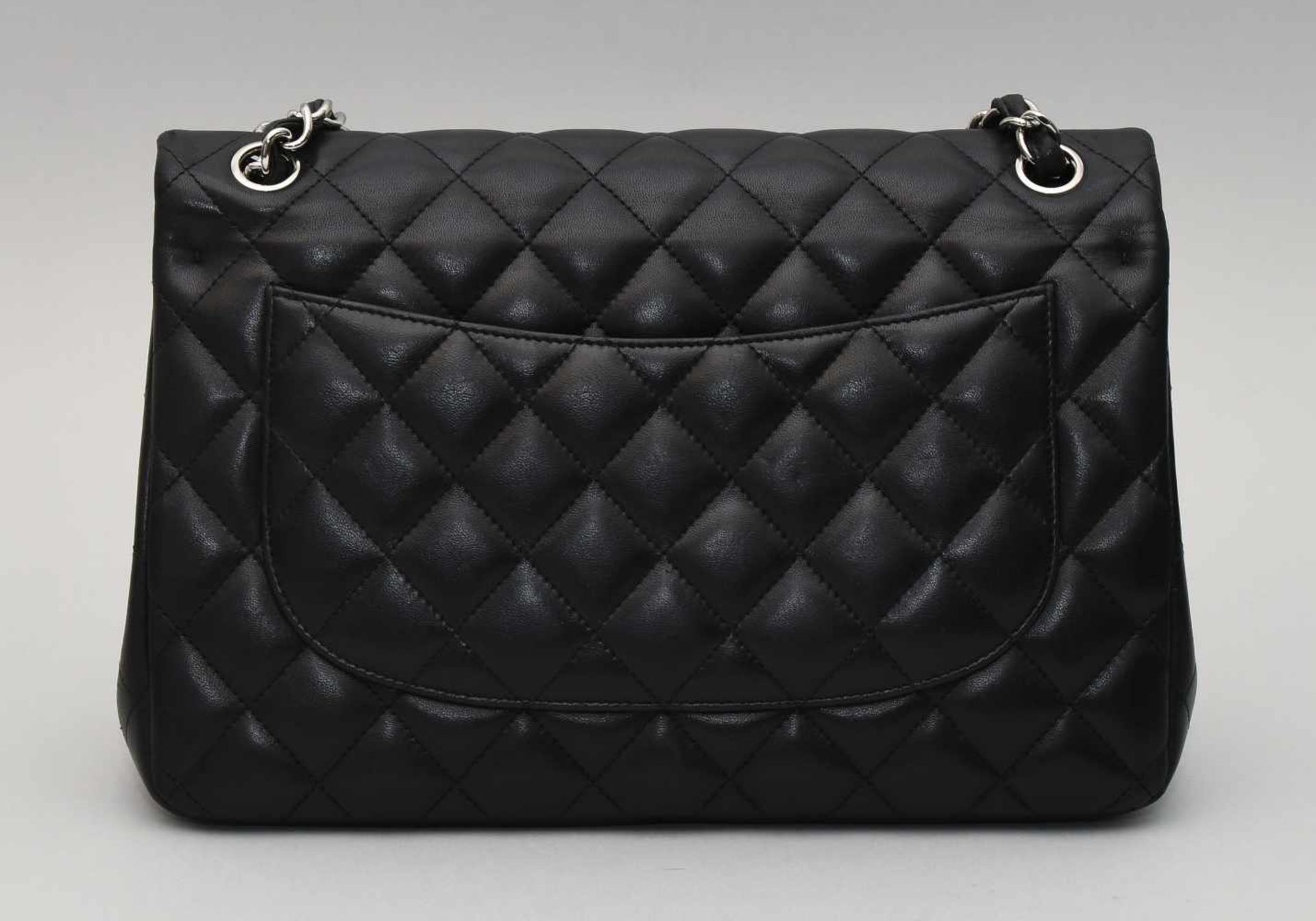 Chanel, Handtasche "Timeless" Jumbo Aus schwarzem Leder mit gestepptem Rautenmuster. - Bild 9 aus 13