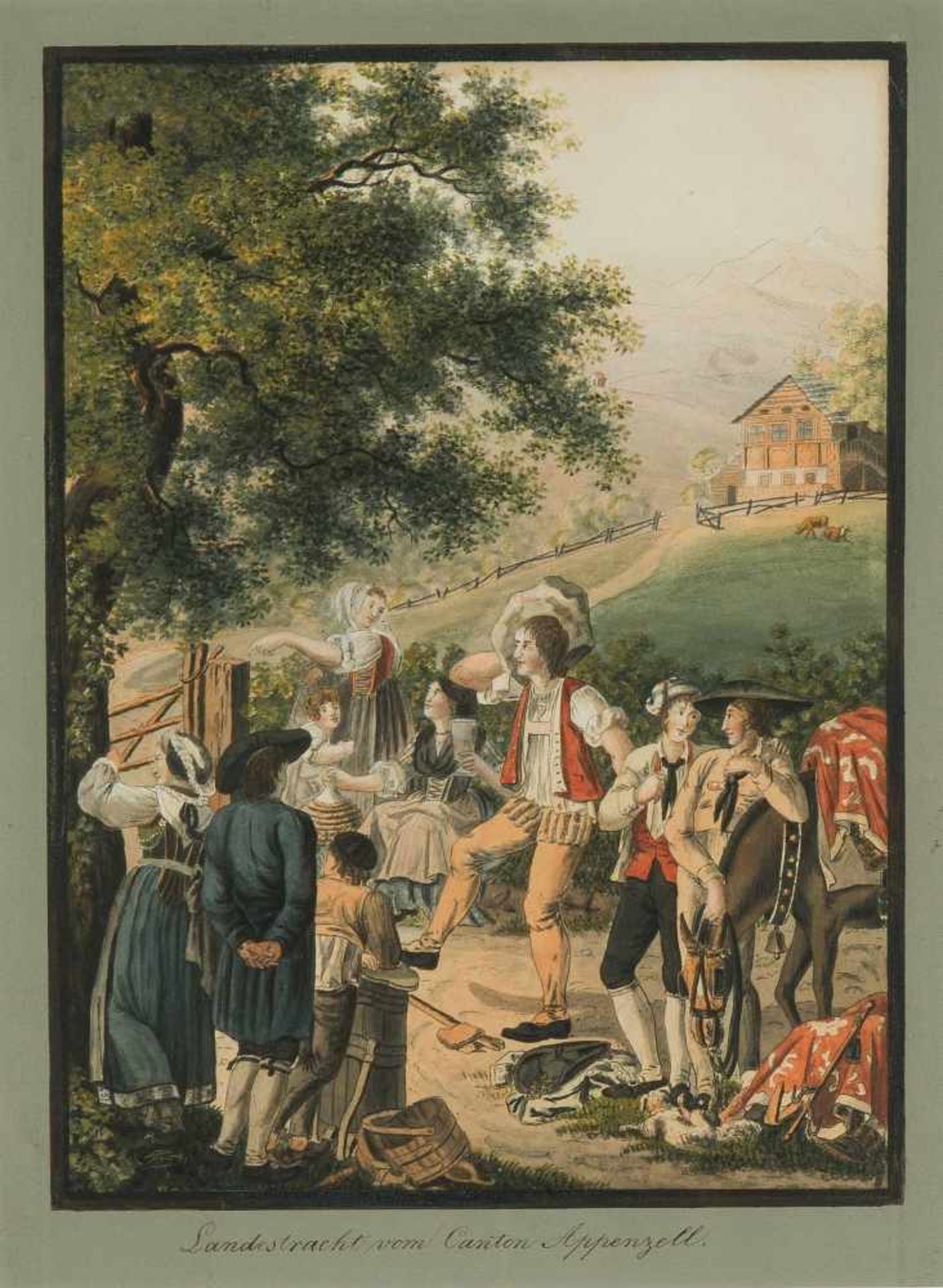 Bleuler, Louis (Feuerthalen 1792–1850 Laufen-Uhwiesen) Appenzeller Steinstosser: "Landestracht vom - Bild 2 aus 2