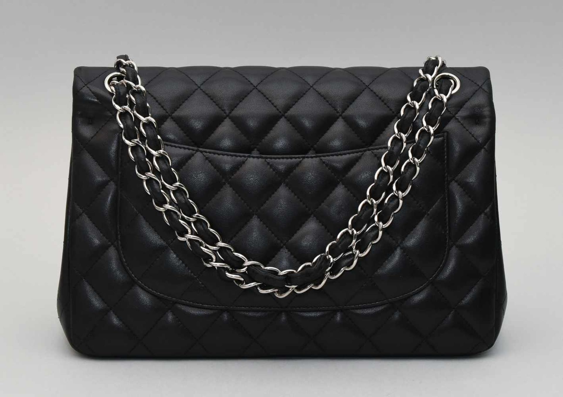 Chanel, Handtasche "Timeless" Jumbo Aus schwarzem Leder mit gestepptem Rautenmuster. - Bild 8 aus 13