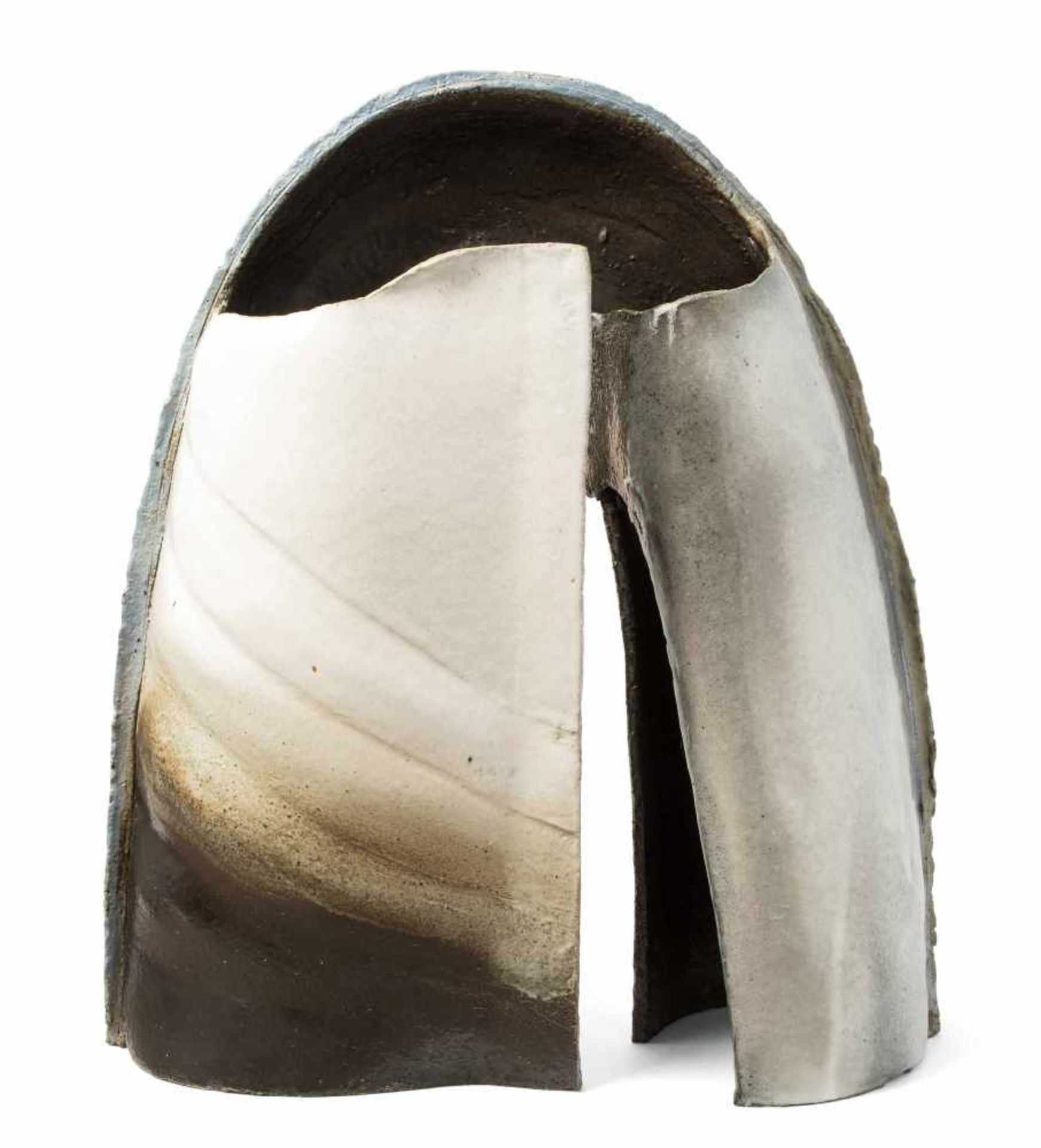 Philippe Lambercy (Schweiz 1919–2006) Skulptur. Keramik, beige-braun-schwarze Glasur. Bezeichnet: