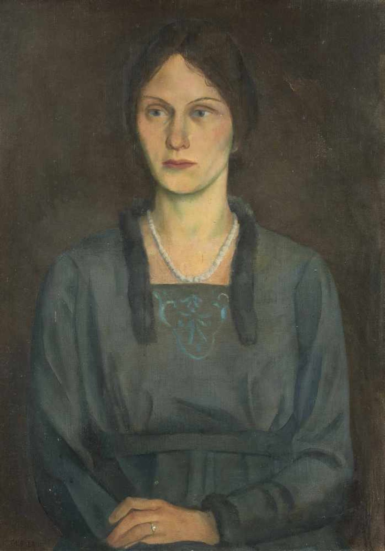 Gubler, Max (1898 Zürich 1973) "Bildnis Milly Meyer", 1919. Öl auf Leinwand. Unten links signiert