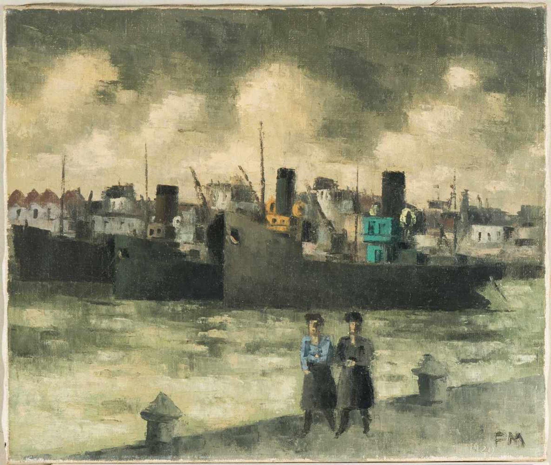 Masereel, Frans (Blankenberghe 1889–1972 Avignon) "Port de Boulogne". 1929. Öl auf Leinwand. Unten - Bild 2 aus 5