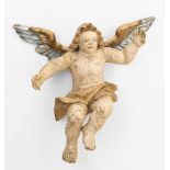 EngelsfigurItalien, Renaissance, mit Ergänzungen. Holz geschnitzt und polychrom gefasst. Putto mit