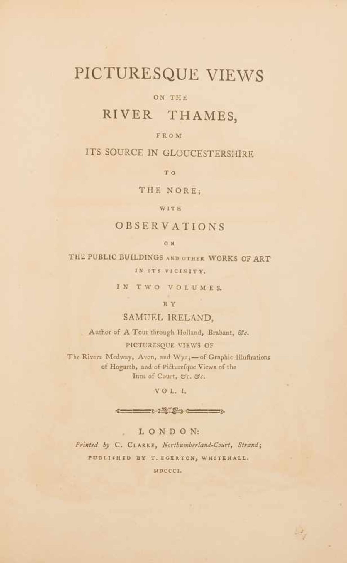 Ireland, SamuelPicturesque views on the river Thames, from its source in Glocestershire to the Nore;