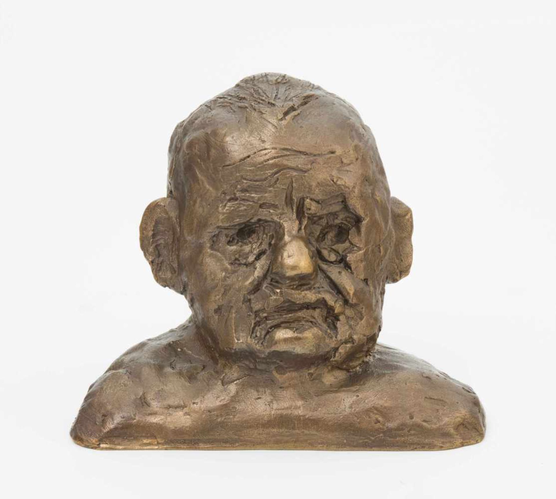 Hrdlicka, Alfred(Wien 1928–2009 Wien) Selbstportrait. Um 1986. Bronze. 56/70. Verso monogrammiert. H